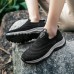 Men Knitted Fabric Breathable Slip Resistant Outdoor Walking Casual Shoes