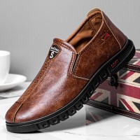 Men Soft Soled Stitching Slip On Casual Business Shoes