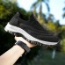 Men Knitted Fabric Breathable Slip Resistant Outdoor Walking Casual Shoes