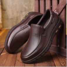 Men First Layer Cowhide Slip  On Slip Resistant Business Dress Shoes