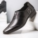 Men Breathable Pointed Head Comfy Slip  On Business Dress Shoes